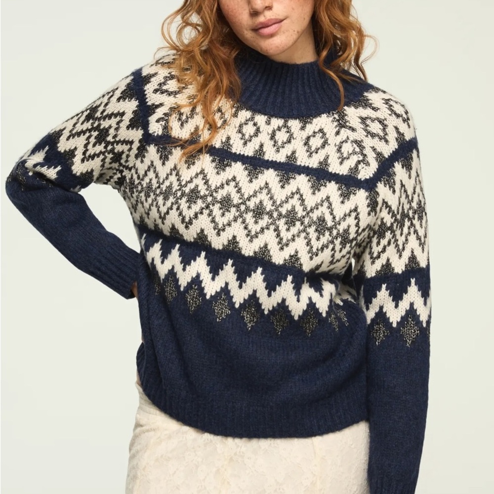 Lucky Brand Fair Isle Mock Neck